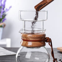 Cold Drip Coffee Pot Capacity Markings Gradual Extraction Coffee Maker Wooden Kitchen Drinkware