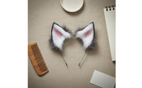 Faux Wolf Ears Headband Handmade Realistic Creature Ears Hair Hoop Costume Accessory Bendable Skeleton for Stage Performances