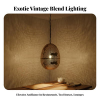 Intricate Design Hollow-out Metal Lantern Artisan-Made Moroccan Hollow Lamp Gold Finish Moroccan Hanging Lamp Easy Installation for Cafe Owners, Interior Designers, Homeowners, Restaurant, Dining Room, Bedroom, Foyer