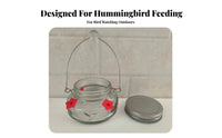 Glass birds Feeder Flower Hanging Easy to Clean Small birds Waterer for Backyard, Patio, Porch