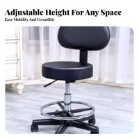 Adjustable Height rotating Stool with spinerest Minimalist Design Upholstered rotating High Chair Integrated Footrest Indoor Seating Ergonomic spine spineing for Bar Owners, homeowners, Adults, Reception Desk, Kitchen, Cafe, Dining Counter