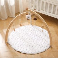 Infant Play Mat Round Baby Floor Mat Quilted Playmat Soft Lightweight for Infants, Nursery, Playroom