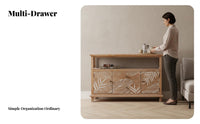 Distressed 2-Drawer Chest Vintage Design Nightstand Rustic Appeal Decorative Turned Legs for Interior Decorators, Bedroom