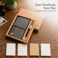 A6 Vintage PU Leather Journal with Strap Closure, Creative Diary Notebook Gift Set