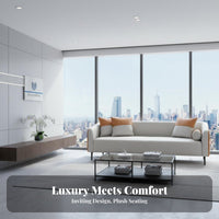 Modern Design Two-Tone Couch and Armchair Set Sleek & Professional Reception Seating Space-Saving Layout Commercial Furniture High-Density Foam Cushions for Business Owners, Office Managers, Interior Designers, Waiting Area, Break Room, Hotel