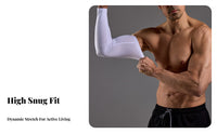 Compression Arm Sleeve High Arm Compression Sleeve Breathable for Athletes, Adults, Basketball, Running, Volleyball