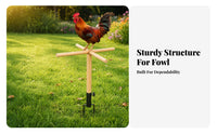Black Metal Support Chicken Perch Stand Tightening Knob Ground Insert Perch Stand for Outdoor