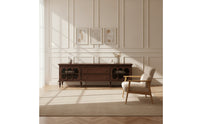 TV Cabinet Oak TV Stand Solid Wood Media Console for Living Room