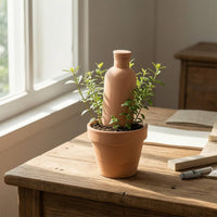 2 Pieces Porous Self-Watering Bottle Steady Ceramic Irrigation Bottle Natural Terracotta Watering Spikes Minimalist for Vacation, Balcony