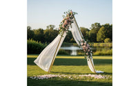 Gold Finish Triangle Arch Stand Freestanding Balloon Garland Stand Easy to Assemble