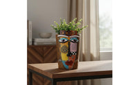 Unique Feline Face Flower Pot Cute Abstract Face Planter Decorative Head Planter Gift Idea for Living Room, Office, Balcony