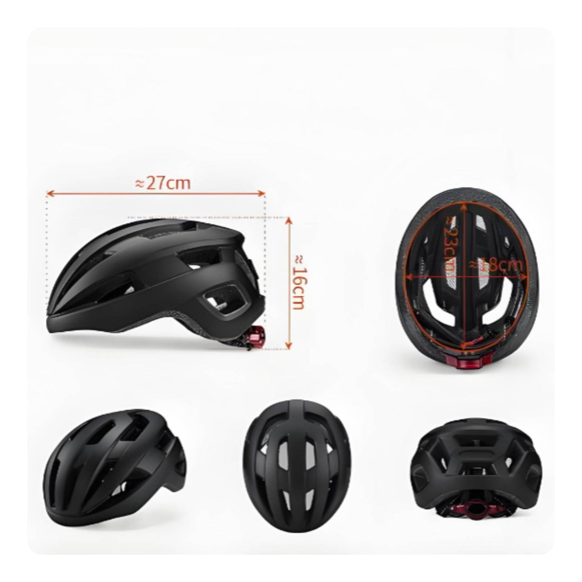 Adjustable Bike Helmet with Tail Light Ventilated Bike Helmet with Taillight Comfortable Headwear Impact-Resistant for Commuters
