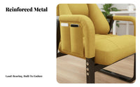 Comfortable Padding Adjustable Recliner With Headrest Reclining Chair Padded Removable pad Folding Seat Includes beverage holder for Office Workers, Homeowners, Dorm Room, resting, Balcony, Backyard