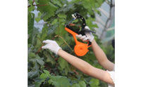 Orange Plastic Body Manual Vine Tie Tool Trigger Handle Handheld Tape Tie Tool Clamp Style Plant Tying Tape Machine Spool Housing for Orchard Work, Gardening