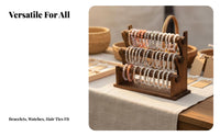 Sturdy Construction Wooden Bracelet Display Rack Large Capacity Wooden Bracelet Stand Space Saving for Crafters, Market Stalls, Craft Fairs