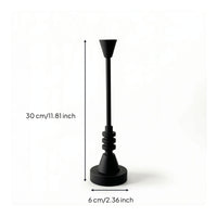 Candlestick with Round Base Matte Black Candle Holder with Tapered Cup Decor Geometric Modern for Tabletop, Dining Table