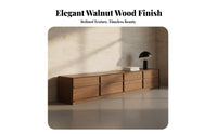Solid Wood TV Console Italian Light Elegant Design Black Walnut Entertainment Center Construction Floor Standing TV Cabinet for Home Theater