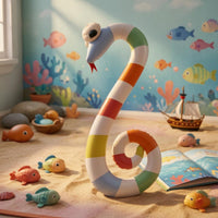 Striped Snake Pool Lounger Coiled Inflatable Snake Floation PVC Water Toy
