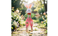 Easter Bunny Scarecrow Festive Straw Rabbit Decoration Handmade Look