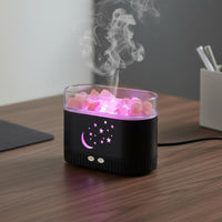 Quiet Operation Crystal Mineral Lamp Humidifier 2-in-1 Design Mineral Rock Aroma Dispenser Adjustable Brightness Colorful LED Mist Generator Auto Shut-Deactivate for Children, Bedroom, Desk, Office, Nursery