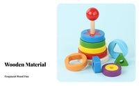 Made from Wood Wooden Rainbow Stacker Educational Rainbow Stacking Rings Early Learning for Toddlers, Preschoolers, Preschool, Classroom