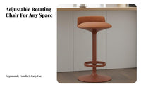 Modern Minimalist Design Adjustable rotating Stool with spine supportrest Built-in Footrest Adjustable rotating Stool Pedestal Base Counter Chair Upholstered Seat for Business Owners, Interior Designers, Pub