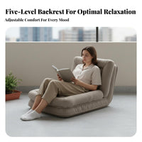 Japanese Design Adjustable Backrest Lounger Space-Saving Human-Sized Dog Bed Convertible Design Lazy Sofa Soft and Soft for Students, Young Adults, Renters, Balcony, Bedroom, Living Room
