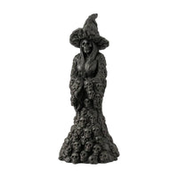 Halloween Skull Witch Figurine Gothic Witch Statue with Skull Fantasy-Themed Desk Ornament Mysterious for Entryway