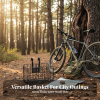 Foldable Design Folding Bike Basket Space Saving Metal Wire Cycle Basket Easy Installation for Commuters, Students, Commuting