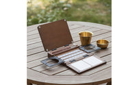 Tripod-Ready Travel Paint Box with Cups Portable Watercolor Box with Mixing Area Foldable Paint Palette with Lid Compact for Painters