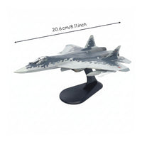 1:100 Scale SU-57 Fighter Jet Model Fighter Jet Model with Stand Assembled Detailed for Aviation Enthusiasts, Office