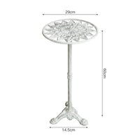 Cast-Iron Plant Stand Metal Flower Stand with Tri-Footed Base Plant Pedestal with Scroll Pattern Decorative Display Planter