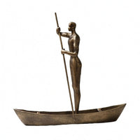 Rowing Ornament Cast Aluminum Rowing Boat Ornament House Decoration