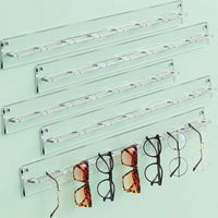 Wall Mounted Sunglass Holder and Eyeglass Organizer, Clear Transparent Acrylic Rack, Retail Display and Closet Storage, Eyewear