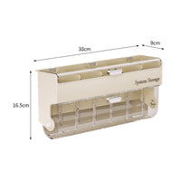 Wall-Mounted Storage Box Divided Wall Storage Box Transparent Container for Cabinet Door, Closet