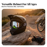 Downhill Mountain Bike Helmet DOT Certified Downhill Bike Helmet Removable Visor Guarding Gear for Teens, Kids, Rough Terrain Riding