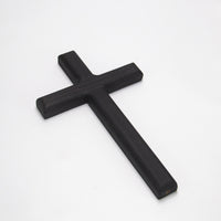 Wooden Standing Cross Soot  Black Ornament Farmhouse Decor for Altar