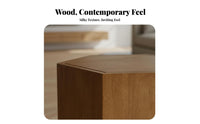 Wabi-Sabi Design Hexagonal Block Table sturdy Wood Construction space-efficient Utility Table Multi-Functional Nightstand Space-Saving for Guesthouse Owners, Interior Designers, Living Room, Bedroom, Small Spaces, Balcony