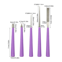 5 Pieces Assorted Tip Shapes Diamond Needle Files Metal Abrasive End Jewelry Needle Files Small-Precision Filing Diamond File Set Violet Handle