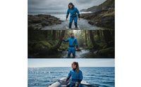 Drysuit Waterproof One-Piece Drysuit Front-Entry Dry Suit with Hood for Paddlers, Riders, Water Sports, Cold Weather