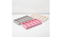 Eyewear Organizer with 5 Compartments Velvet-Covered Eyeglasses Storage Tray Low-Profile Glasses Storage Tray for Drawer, Dresser, Retail Display