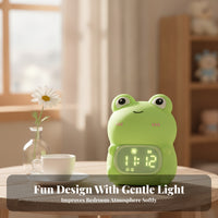Children's Bedside Clock Digital Display Silicone Frog Lamp Clock Frog Night Light Timed Shutoff for Bedroom