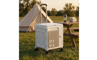 Folding Utility Cart with Lid Compact Foldable Rolling Crate Easy Storage Folding Cart with Lid for Journeyers
