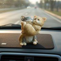 Fine Craftsmanship Resin Cat Figurine Delicate Texture Japanese Design Cat Figure Lightweight for Car Dashboard, Desktop, Bookshelf