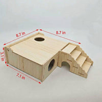 4 Chamber Hamster House with Removable Roof Hamster Hide, Multi-Layer Board Hideaway for Small Animals, Tool Assembly Indoor Shelter