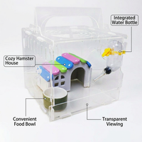 Transparent Hamster Cage with Accessories, Acrylic Villa Cage, Multi-Level Small Animal Cage, Full Transparent Viewing, Dwarf Hamster Habitat