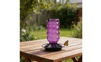 Ant Moat Hummingbird Feeder Flower Shaped Ports Glass Hummingbird Feeder Easy to Clean Hanging Bird Waterer Leak-Proof for Gardeners, Yard, Patio, Porch