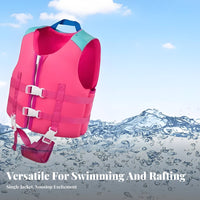Adjustable Straps Kids Life Jacket Sleeveless Design Children's Swim Vest Lightweight for Toddlers, Swimming, Beach, Boating