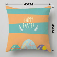 Easter Egg Pillow Cover Happy Easter Pillowcase Spring Home Decor Zipper Decorative Pillowcase for Holiday, Car, Bedroom, Office