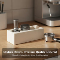 Sturdy ABS Construction Espresso Tamping Station Compact Size Portafilter Tamping Stand Easy to Clean for Home Baristas, Cafe